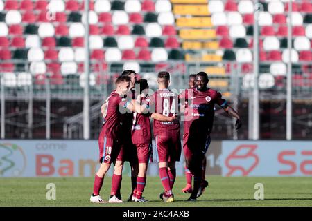 Amedeo Benedetti feiern nach einem Tor beim Serie BKT-Spiel zwischen Cittadella und Empoli am 21. November 2020 im Stadio Pier Cesare Tombolato in Cittadella, Italien. (Foto von Emmanuele Ciancaglini/NurPhoto) Stockfoto