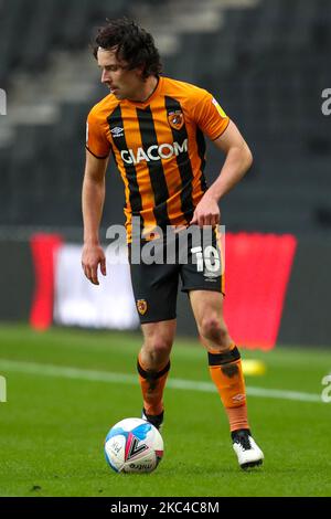 George Honeyman von Hull City während der ersten Hälfte der Sky Bet League ein Spiel zwischen MK Dons und Hull City im Stadium MK, Milton Keynes am Samstag, den 21.. November 2020. (Foto von John Cripps/MI News/NurPhoto) Stockfoto