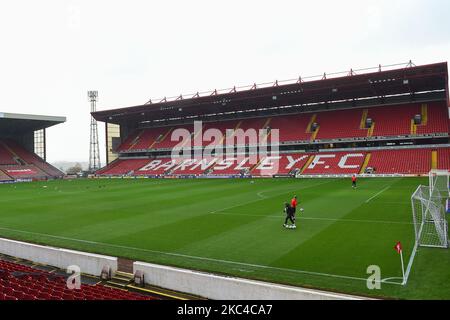 Gesamtansicht des Oakwell Stadium, Heimat von Barnsley während des Sky Bet Championship-Spiels zwischen Barnsley und Nottingham Forest in Oakwell, Barnsley am Samstag, 21.. November 2020. (Foto von Jon Hobley/MI News/NurPhoto) Stockfoto