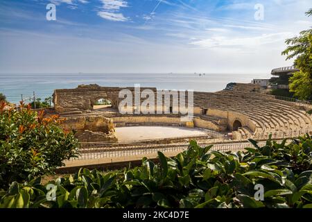 Das römische Amphitheater von Tarragona in Spanien Stockfoto