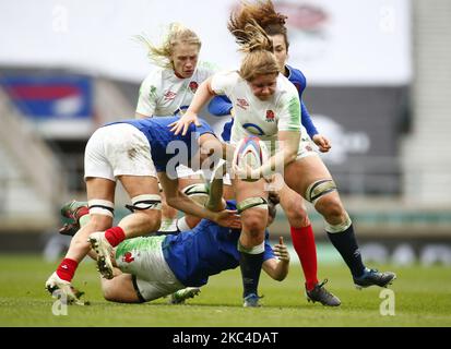 Während der Internationalen Freundschaftschaft zwischen England Red Roses und Frankreich im Twickenham Stadium, London, Großbritannien, am 21.. November 2020 (Foto by Action Foto Sport/NurPhoto) Stockfoto