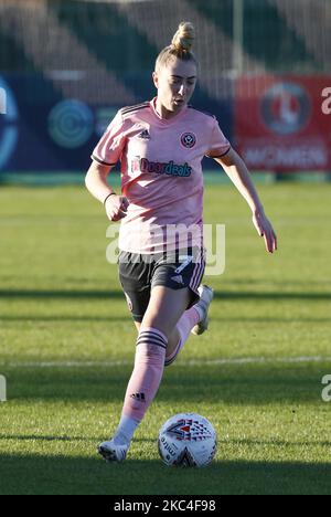 Jade Pennock von Sheffield United Women während der FA Women's Championship zwischen Charlton Athletic Women und Sheffield United Women am 22.. November 2020 im Oakwood Stadium, VCD Athletic Dartford, Großbritannien (Foto by Action Foto Sport/NurPhoto) Stockfoto