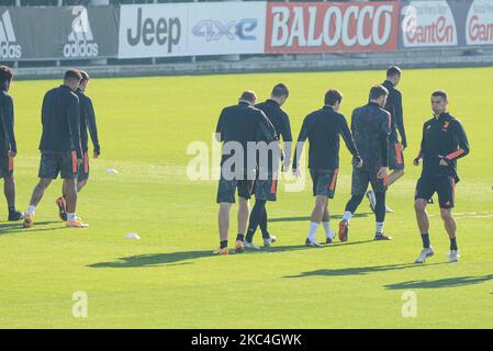 Cristiano Ronaldo vom FC Juventus während des Trainings am Vorabend des UEFA Champions League-Fußballspieles der Gruppe G Juventus FC gegen Ferencváros am 23. November 2020 im Juventus Training Center in Turin. (Foto von Alberto Gandolfo/NurPhoto) Stockfoto