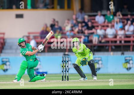 MEG Lanning of the Stars Fledermäuse während des Women's Big Bash League Finales zwischen den Melbourne Stars und dem Sydney Thunder im North Sydney Oval, am 28. November 2020 in Sydney, Australien (nur redaktioneller Zweck) (Foto: Izhar Khan/NurPhoto) Stockfoto