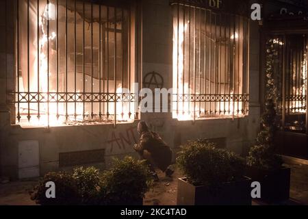 In Paris werden die Proteste gegen das globale Sicherheitsgesetz fortgesetzt. Paris, 28.. November 2020. (Foto von Jacopo Landi/NurPhoto) Stockfoto