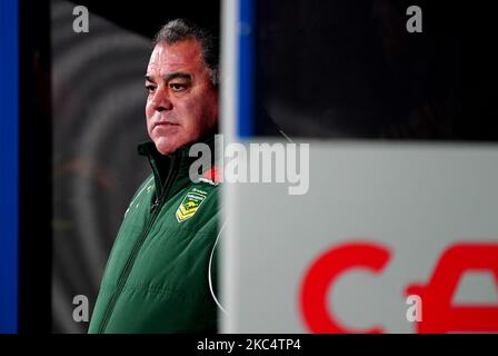 Australien-Cheftrainer Mal Meninga vor dem Viertelfinalspiel der Rugby League World Cup im John Smith's Stadium, Huddersfield. Bilddatum: Freitag, 4. November 2022. Stockfoto