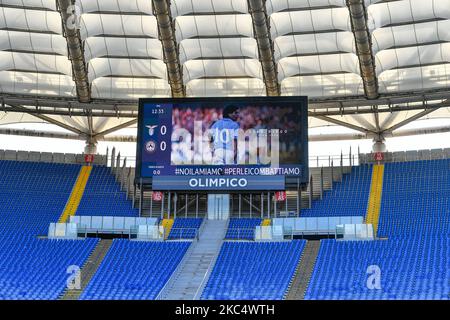 Eine allgemeine Ansicht des Olympiastadions in Erinnerung an Diego Armando Maradona während der Serie Ein Spiel zwischen SS Lazio und Udinese Calcio im Stadio Olimpico, Rom, Italien am 8. November 2020. (Foto von Giuseppe Maffia/NurPhoto) Stockfoto