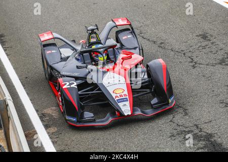 22 ROWLAND Oliver (GBR), Nissan e.Dams, Nissan IM02, Aktion während des offiziellen Vorsaison-Tests der ABB Formel-E-Meisterschaft auf dem Circuit Ricardo Tormo in Valencia am 28. November 29 und 1. Dezember in Spanien. (Foto von Xavier Bonilla/NurPhoto) Stockfoto