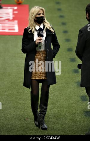 Diletta Leotta während der Serie Ein Spiel zwischen AC Mailand und ACF Fiorentina im Stadio Giuseppe Meazza am 29. November 2020 in Mailand, Italien. (Foto von Giuseppe Cottini/NurPhoto) Stockfoto