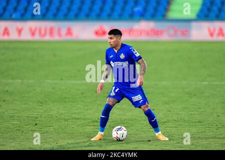 Mathias Olivera beim Spiel der La Liga SmartBank zwischen Getafe CF und Athletic Club im Coliseum Alfonso Perez am 29. November 2020 in Getafe, Spanien. (Foto von Rubén de la Fuente Pérez/NurPhoto) Stockfoto