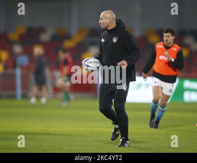 Steve Borthwick Coach der Leicester Tigers während der Gallagher Premiership zwischen London Irish und Leicester Tigers im Brentford Community Stadium, Brentford, Großbritannien am 29.. November 2020 (Foto von Action Foto Sport/NurPhoto) Stockfoto