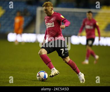 Kamil Jozwiak von Derby County während der Sky Bet Championship zwischen Millwall und Derby County im Den Stadium, London, am 05.. Dezember 2020 (Foto by Action Foto Sport/NurPhoto) Stockfoto