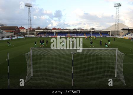 Ein allgemeiner Blick auf das Innere des Victoria Parks während des Spiels der Vanarama National League zwischen Hartlepool United und Boreham Wood im Victoria Park, Hartlepool am Samstag, den 5.. Dezember 2020. (Foto von Mark Fletcher/MI News/NurPhoto) Stockfoto