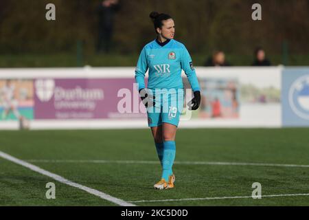 Alexandra Brooks von Blackburn Rovers während des FA Women's Championship Matches zwischen dem Durham Women FC und Blackburn Rovers am Sonntag, dem 6.. Dezember 2020, im Maiden Castle, Durham City. (Foto von Mark Fletcher/MI News/NurPhoto) Stockfoto