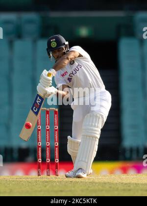 Mayank Agarwal von Indien Fledermäuse während des zweiten Tages der Tour Match zwischen Australien A und Indien auf Sydney Cricket Ground am 12. Dezember 2020 in Sydney, Australien. (Nur für redaktionelle Zwecke) (Foto von Izhar Khan/NurPhoto) Stockfoto