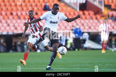 Mouctar Diakhaby von Valencia CF während der La Liga Santander mach zwischen Valencia und dem Atlhletic Club im Estadio de Mestalla am 12. Dezember 2020 in Valencia, Spanien (Foto: Maria Jose Segovia/NurPhoto) Stockfoto