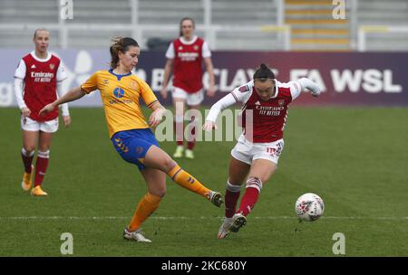 Damaris Ekurrola von Everton Ladies (Gelb)während der Barclays FA Women's Super League zwischen Arsenal und Everton Women im Meadow Park Stadium, Borehamwood, Großbritannien am 20.. Dezember 2020 (Foto von Action Foto Sport/NurPhoto) Stockfoto