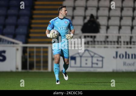 Ben Hinchliffe von Stockport County während des Spiels der Vanarama National League zwischen Hartlepool United und Stockport County im Victoria Park, Hartlepool am Dienstag, 22.. Dezember 2020 (Foto: Mark Fletcher/MI News/NurPhoto) Stockfoto