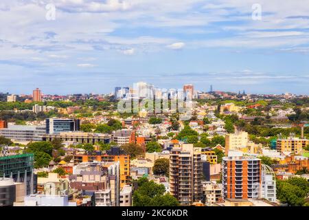 Bondi Junction Business District Hochhäuser in östlichen Vororten vom zentralen Geschäftsviertel von Sydney mit Blick auf die Stadt. Stockfoto