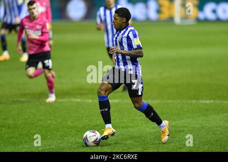 Kadeem Harris von Sheffield Wednesday in Aktion während des Sky Bet Championship-Spiels zwischen Sheffield Wednesday und Derby County in Hillsborough, Sheffield am Freitag, 1.. Januar 2021. (Foto von Jon Hobley/MI News/NurPhoto) Stockfoto