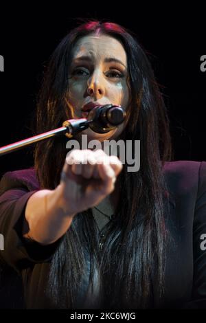 Die spanische Sängerin Mala Rodriguez spielt am 03. Januar 2020 auf der Bühne des Madrider Brillante Festivals im Teatro La Latina in Madrid, Spanien. (Foto von Oscar Gonzalez/NurPhoto) Stockfoto