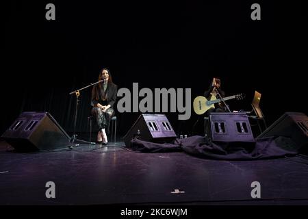 Die spanische Sängerin Mala Rodriguez spielt am 03. Januar 2020 auf der Bühne des Madrider Brillante Festivals im Teatro La Latina in Madrid, Spanien. (Foto von Oscar Gonzalez/NurPhoto) Stockfoto