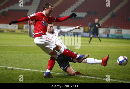 Charlton Athletic's Liam Miller (Leihgabe aus Liverpool) während der Sky Bet League One zwischen Charlton Athletic und Accrington Stanley im Valley, Woolwich am 08.. Januar 2021 (Foto by Action Foto Sport/NurPhoto) Stockfoto