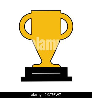 Gewinner der Trophäe „Golden Cup“. Gold Symbol Preis Fußball Team Champion Vektor. Gelber Sieg Sport Metall Hintergrund. Grafik zum Erfolg im Wettbewerb. F Stock Vektor