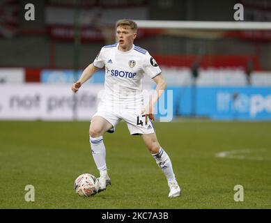 Jack Jenkins aus Leeds United debütiert während der dritten Runde des FA Cup zwischen Crawley Town und Leeds United am 10.. Januar 2021 im People's Pension Stadium in Crawley, Großbritannien (Foto by Action Foto Sport/NurPhoto) Stockfoto