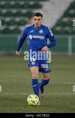 Mauro Arambarri von Getafe kontrolliert den Ball während des La Liga Santander-Spiels zwischen Elche CF und Getafe CF im Estadio Martinez Valero am 11. Januar 2021 in Elche, Spanien. (Foto von Jose Breton/Pics Action/NurPhoto) Stockfoto