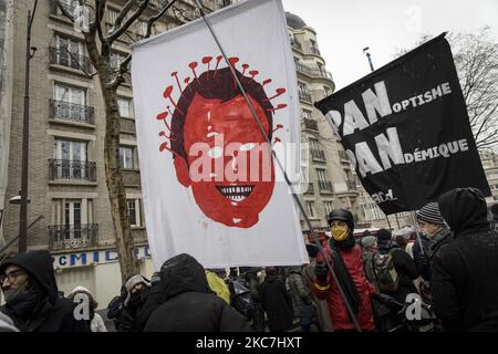 Marsch für Freiheit gegen das globale Sicherheitsgesetz in Paris. Paris, 16.. Januar 2021. (Foto von Jacopo Landi/NurPhoto) Stockfoto