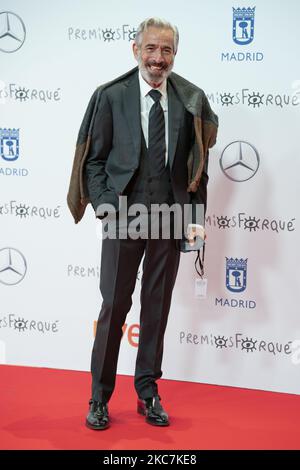 imanol Arias nimmt am 16. Januar 2021 an den Jose Maria Forque Awards 2021 Red Carpet auf der IFEMA in Madrid, Spanien, Teil. (Foto von Oscar Gonzalez/NurPhoto) Stockfoto