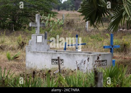 Katholischer Friedhof in Mannar, Sri Lanka. (Foto von Creative Touch Imaging Ltd./NurPhoto) Stockfoto