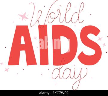 World unterstützt Day Lettering Stock Vektor