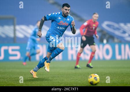 Andrea Petagna von SSC Napoli beim italienischen Supercup-Finale PS5 zwischen FC Juventus und SSC Napoli am 20. Januar 2021 im Mapei Stadium - Citta' del Tricolore in Reggio nell'Emilia, Italien. (Foto von Giuseppe Maffia/NurPhoto) Stockfoto