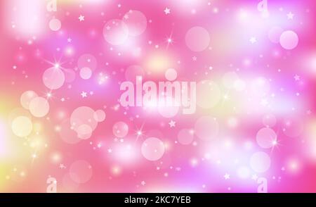 Fantasy rosa Hintergrund in funkelnden Sternen für Design. Vektorgrafik für Kinder. Stock Vektor