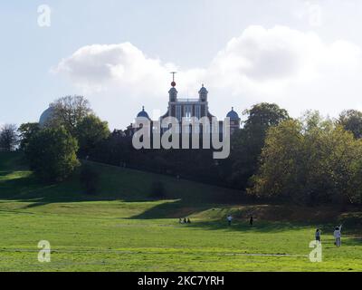 Greenwich Park mit Blick auf das Royal Observatory in Greenwich London Stockfoto