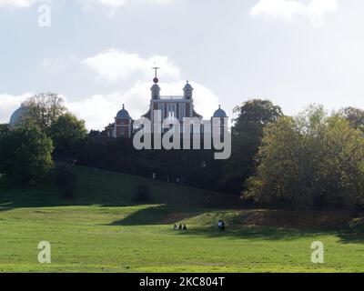 Greenwich Park mit Blick auf das Royal Observatory in Greenwich London Stockfoto