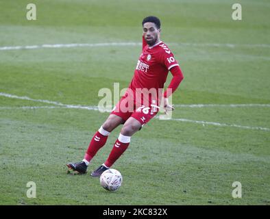 ZAK Vyner von Bristol City während der vierten Runde des FA Cup zwischen Millwall und Bristol City im Den Stadium, London, am 23.. Januar 2021 (Foto by Action Foto Sport/NurPhoto) Stockfoto