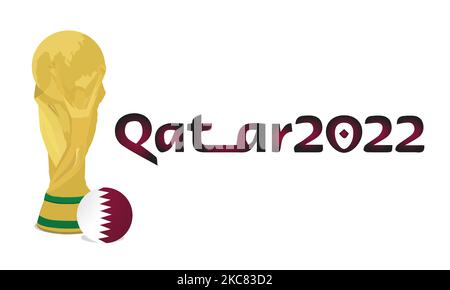 FIFA-Weltmeisterschaft 2022 bei Katar-Vektor auf weißem Hintergrund. Stock Vektor