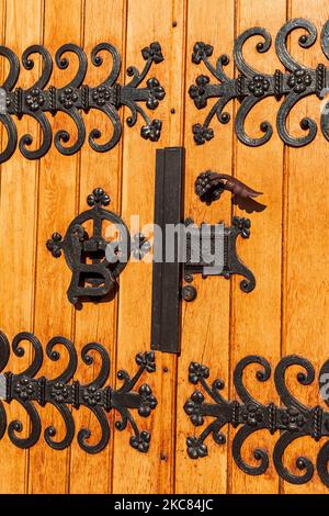 Holztüren in Gamlastan, Stockholm, Schweden, Skandinavien Stockfoto