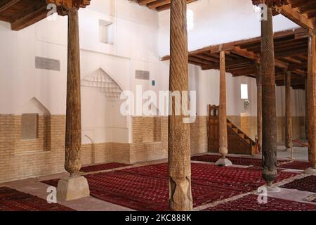 Juma (Freitag) Moschee, Polvon Kori Street, Ichan Kala (Innere Festung), Khiva, Provinz Khorezm, Usbekistan, Zentralasien Stockfoto