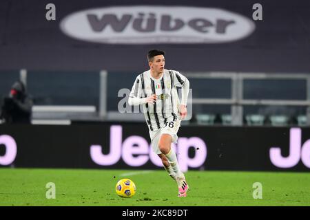 Alessandro Di Pardo von Juventus Turin kontrolliert den Ball im Viertelfinale des Coppa Italia Coca-Cola Cup im Allianz Stadium, Turin, Italien, 27. Januar 2021 (Foto: Andrea Diodato/NurPhoto) Stockfoto