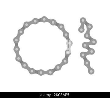 Fahrradketten in verschiedenen Formen, Vektorgrafik. Stock Vektor