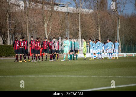 Das Primavera 1 Tim-Spiel zwischen AC Milan U19 und SPAL U19 im Centro Sportivo Vismara am 30. Januar 2021 in Mailand, Italien (Foto: Alessandro Bremec/NurPhoto) Stockfoto