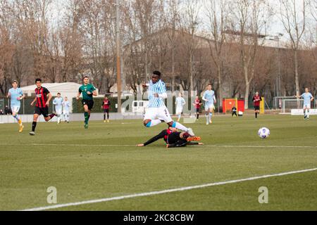 Moustapha Yabre von SPAL beim Primavera 1 Tim-Spiel zwischen AC Mailand U19 und SPAL U19 am 30. Januar 2021 im Centro Sportivo Vismara in Mailand, Italien (Foto: Alessandro Bremec/NurPhoto) Stockfoto