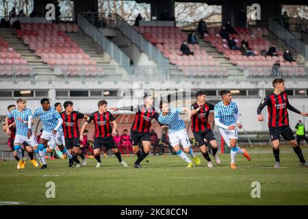 Das Primavera 1 Tim-Spiel zwischen AC Milan U19 und SPAL U19 im Centro Sportivo Vismara am 30. Januar 2021 in Mailand, Italien (Foto: Alessandro Bremec/NurPhoto) Stockfoto