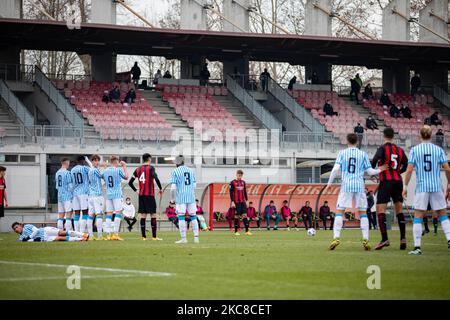 Giacomo Olzer vom AC Mailand beim Primavera 1 Tim-Spiel zwischen AC Mailand U19 und SPAL U19 im Centro Sportivo Vismara am 30. Januar 2021 in Mailand, Italien (Foto: Alessandro Bremec/NurPhoto) Stockfoto