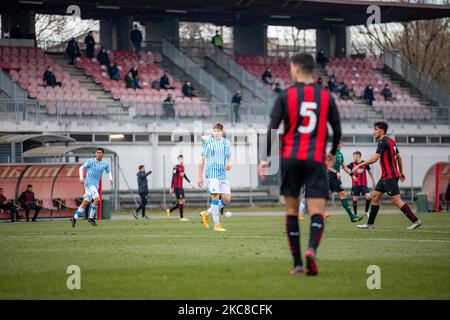 Alessio Pinotti von SPAL beim Primavera 1 Tim-Spiel zwischen AC Mailand U19 und SPAL U19 im Centro Sportivo Vismara am 30. Januar 2021 in Mailand, Italien (Foto: Alessandro Bremec/NurPhoto) Stockfoto