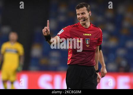 Schiedsrichter Federico La Penna während des Serie A-Spiels zwischen SSC Napoli und Parma Calcio im Stadio Diego Armando Maradona Neapel Italien am 31. Januar 2021. (Foto von Franco Romano/NurPhoto) Stockfoto